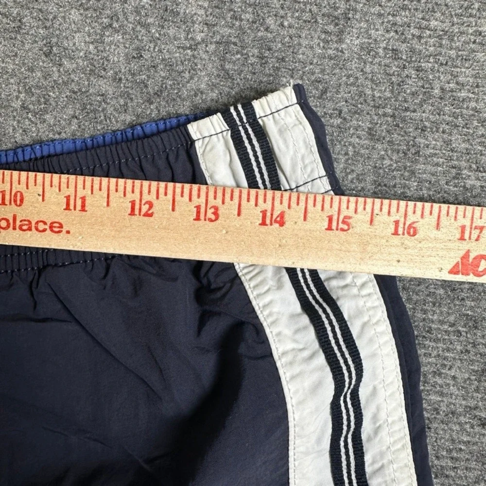 Nautica Mens Navy Blue Striped Swim Trunks Mesh Lined Board Shorts Size M